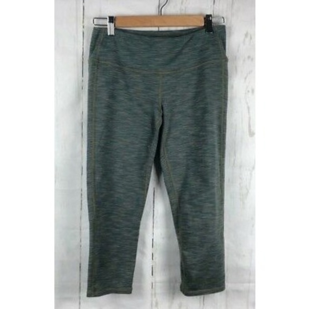 Athleta Leggings Capri Space Dye Green